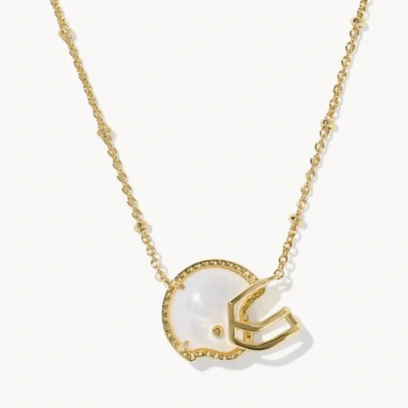 Kendra Scott Football Helmet Gold Short Pendant Necklace - Picture 1 of 5